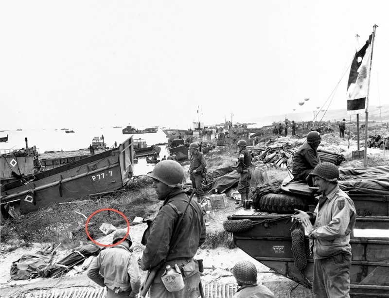Scene on Omaha Beach soon after the D-Day landings